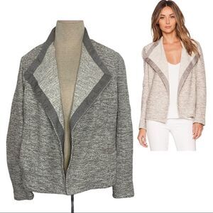 Vince Open Front Cardigan Jacket Textured Terry